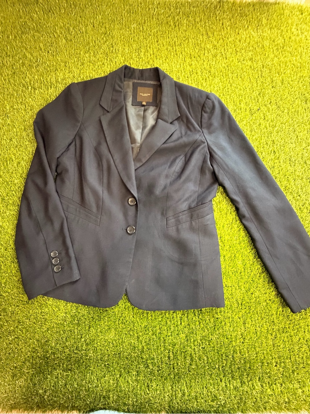 The Limited Navy Women’s Tailored Blazer - Two-Button Suit Jacket